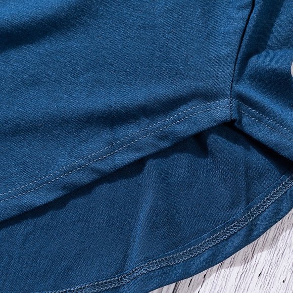 π New Navy Colorful Sleeves Top - Picture 7 of 9